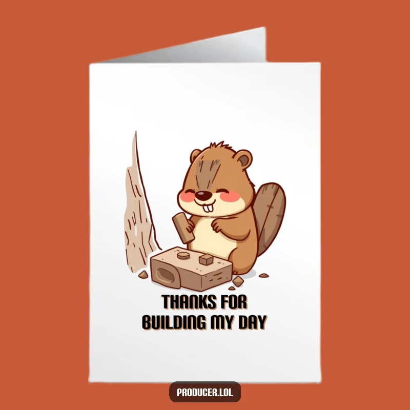 Free Printable Thank You Card: Beaver's Diligent Work, Hilarious Downloadable Greeting