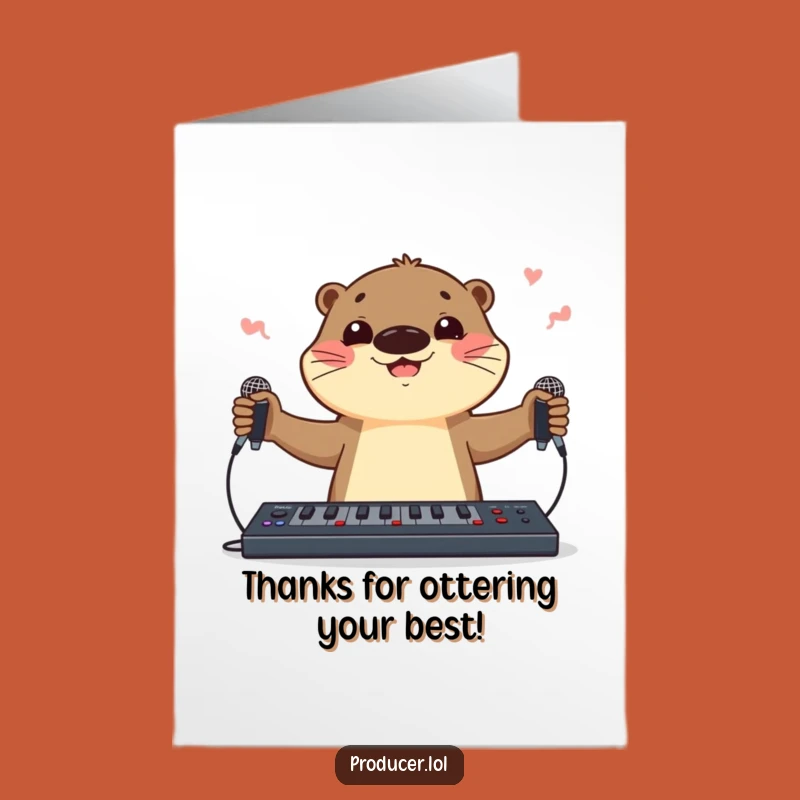 Free Printable Otter Thank You Card: Juggling Gratitude with Musical Flair