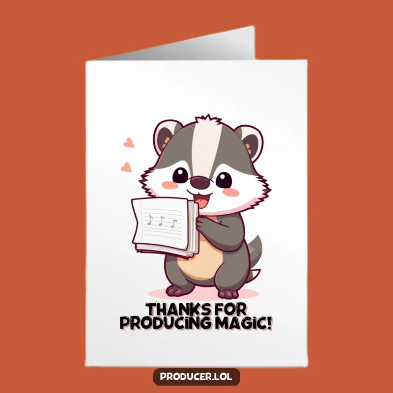 Free Printable Thank You Card: Badger Producer Thanks You with Detailed Notes, Print ASAP!