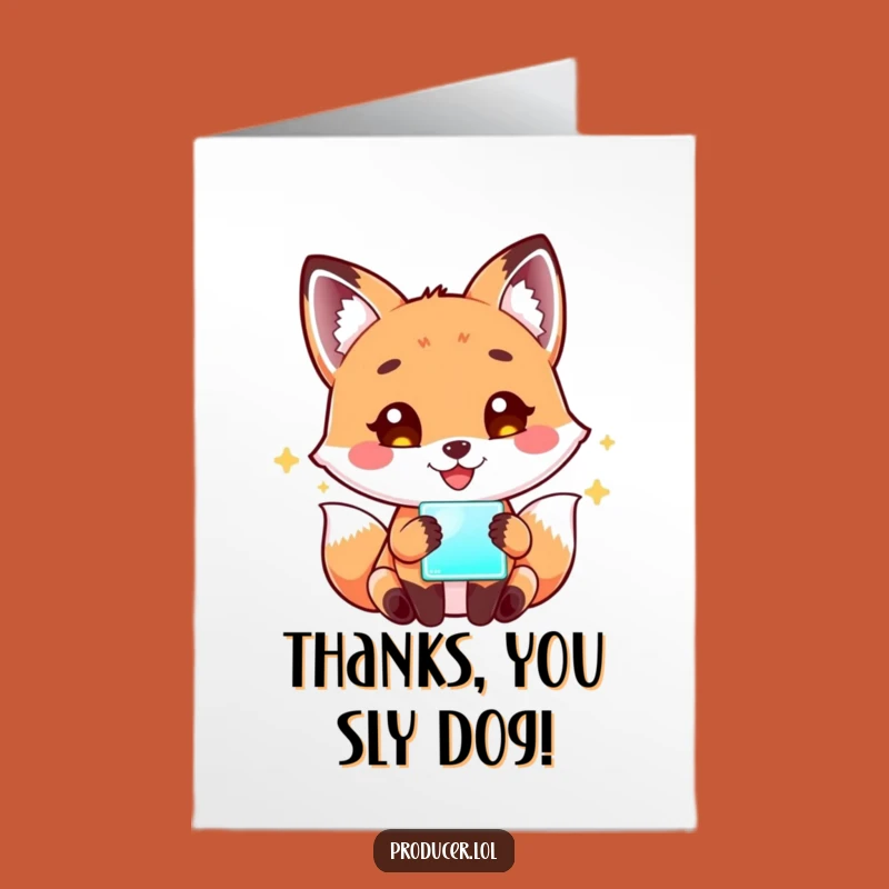 Free Printable Fox Thank You Card - Funny Tech Downloadable Appreciation