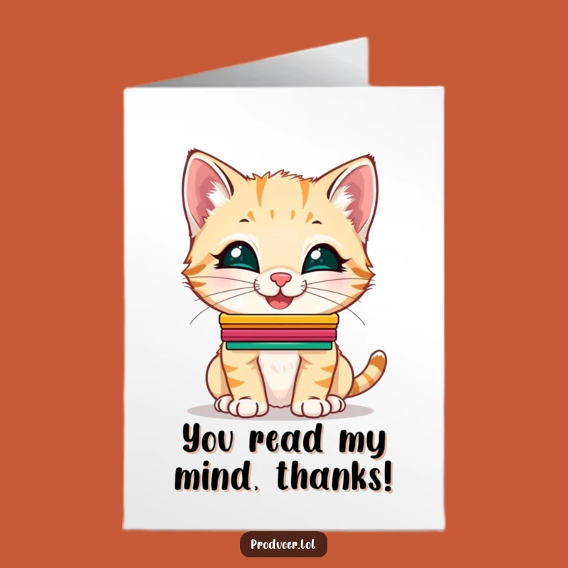 Free Printable Thank You Card: Giggling Kitten Cue Cards Gratitude Humorous Downloadable