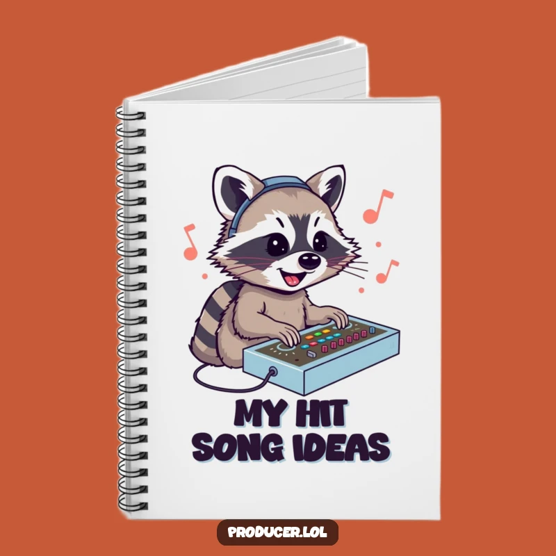 Funny Raccoon DJ Notebook: Hilarious Music Producer Journal for Songwriting & Ideas
