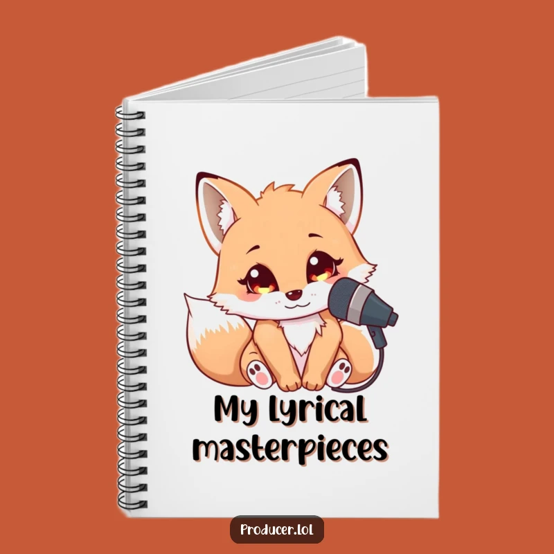 Funny Fox Singer Notebook: Hilarious Microphone Journal for Song Lyrics