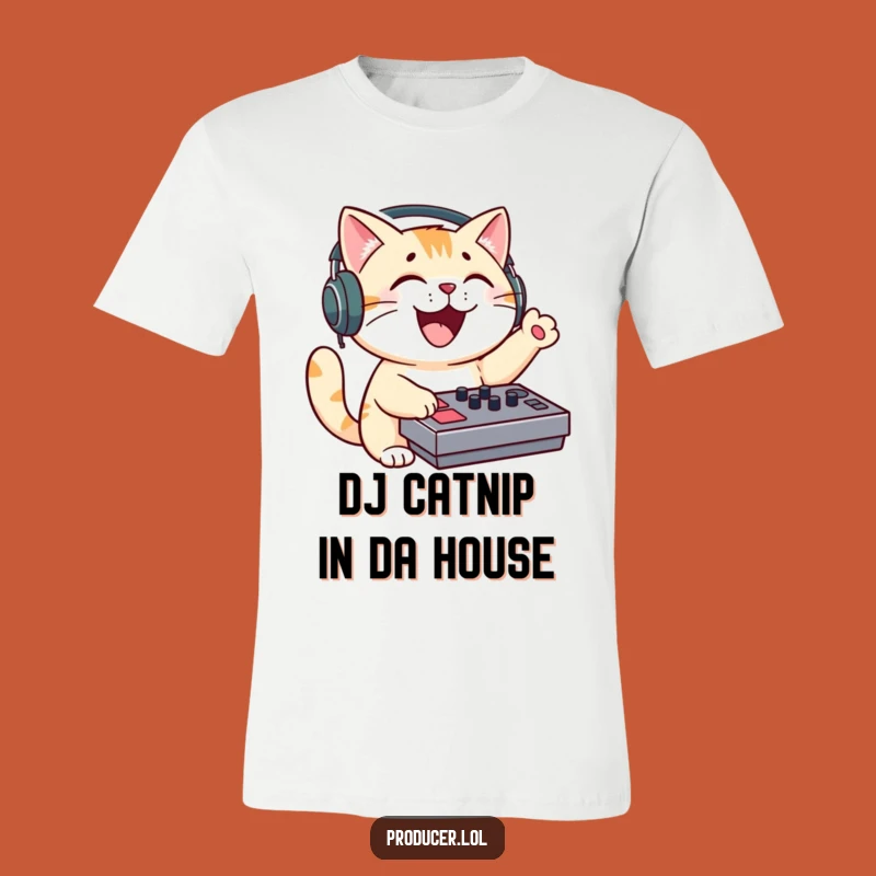 Funny Cat DJ T-Shirt - Groovy Sound Mixer Tee for Music Fans