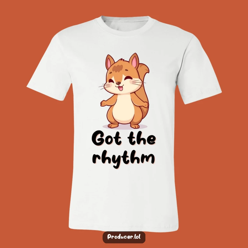 Funny Bouncing Squirrel T-Shirt: Nodding to Beat, Hilarious Apparel & Gift