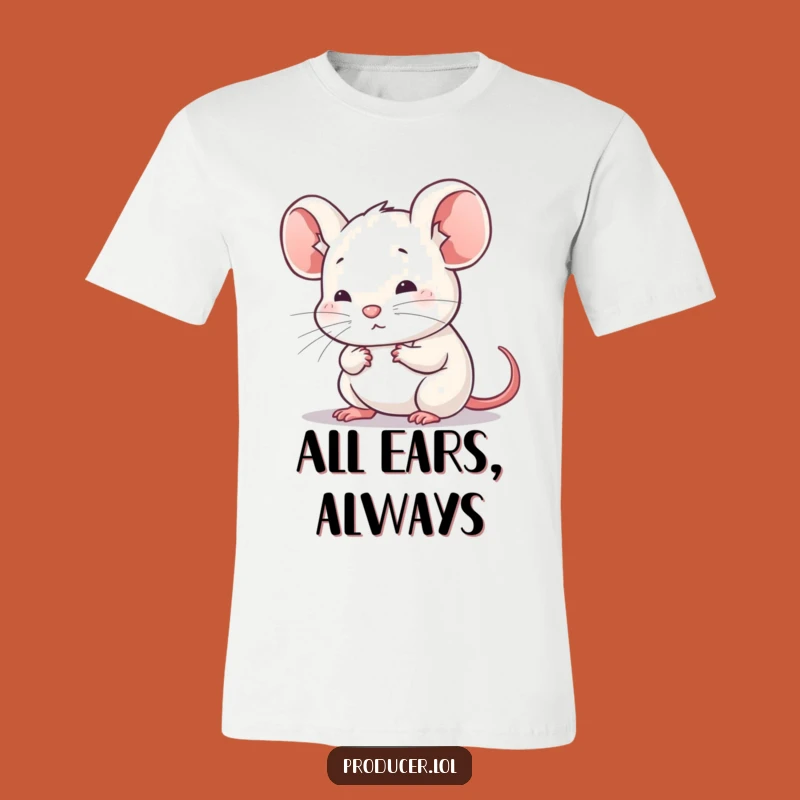 Funny Mouse Listening T-Shirt: Wear Your Attentive Charm Gift