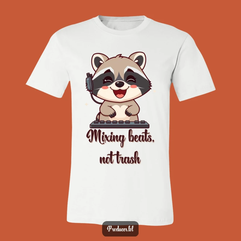 Funny Raccoon Sound Mixer Tee: Audio Grin Graphic Shirt Gift
