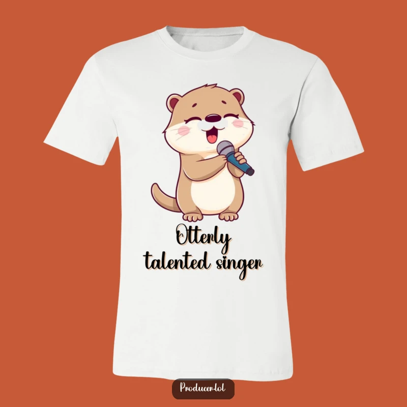 Funny Otter Singing T-Shirt - Cute Microphone Crooner Tee