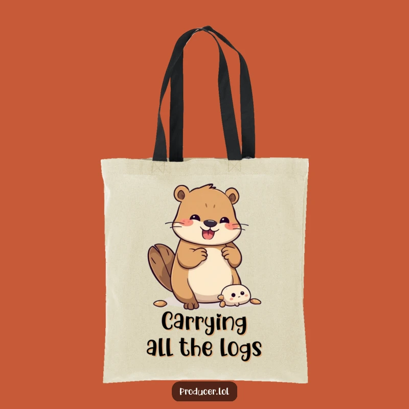 Funny Beaver Building Tote: Durable Animal Craft Carry-All Gift