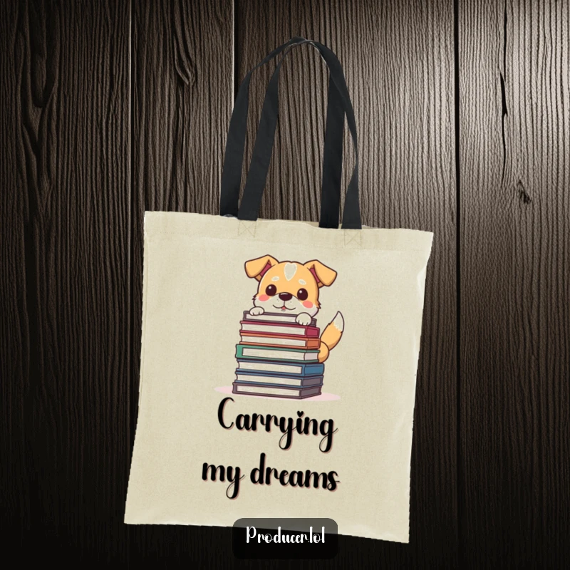 Funny Dog Filmmaker Tote Bag: A determined dog director's essential carry-all, perfect funny gift.