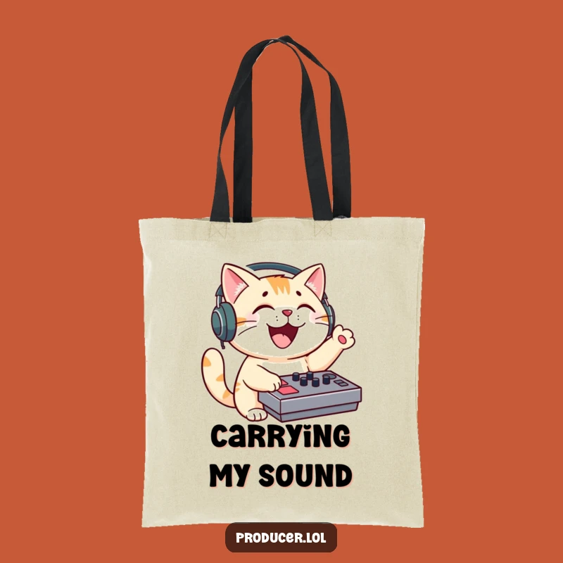 Funny Cat DJ Tote Bag - Stylish Music Mixer Carry-All for Fans