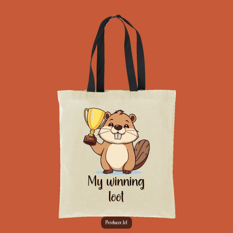 Funny Beaver Champion Tote Bag: Carry Your Success with Humorous Pride