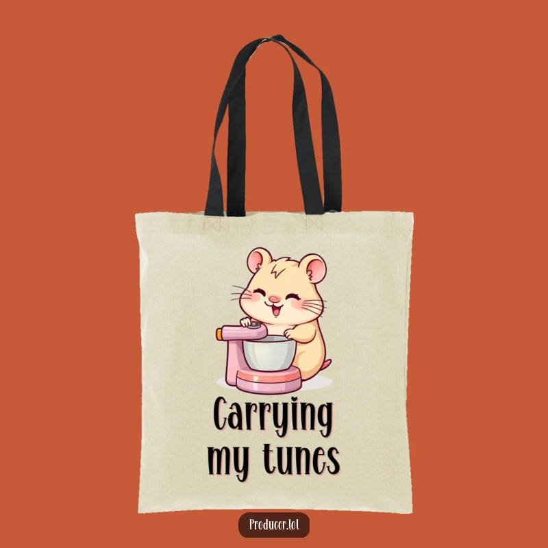 Funny Hamster DJ Tote Bag: Carry Your Tunes with Style