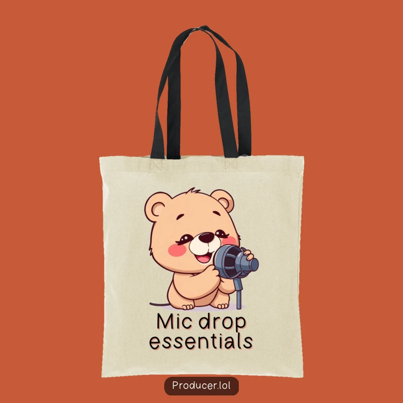 Funny Music Bear Tote Bag: Carry Your Tunes and Laughs in Style