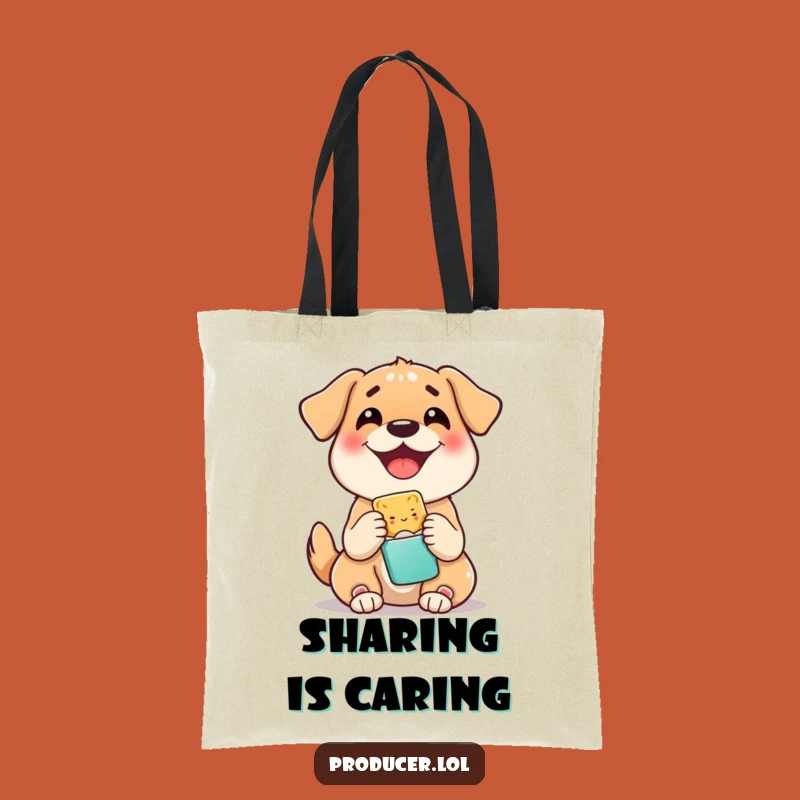 Funny Dog Sharing Snack Tote Bag: Carry Your Joyful Pup Gift