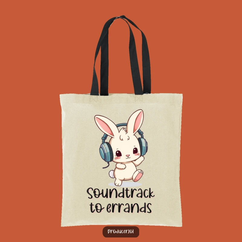 Funny Tote Bag: Bunny Headphones - Carry Your Tunes & Style!